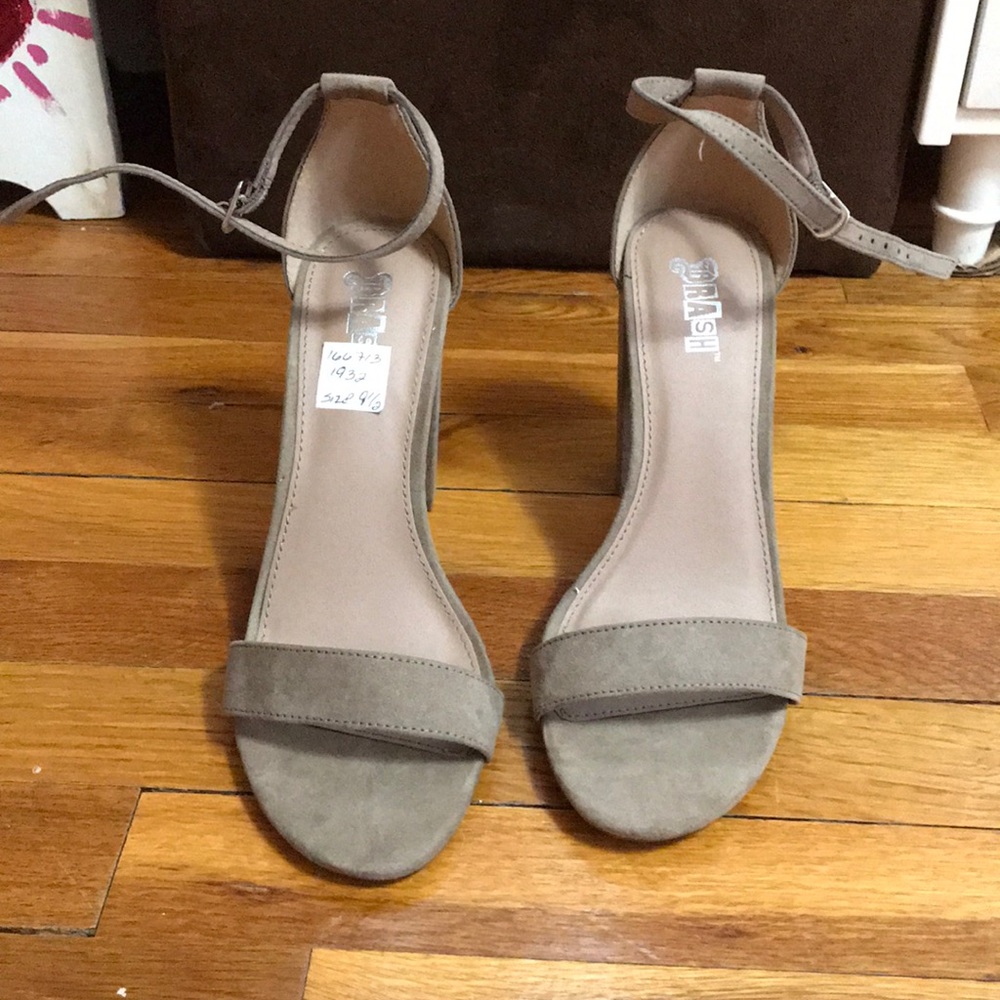 Taupe Open Toe Heels